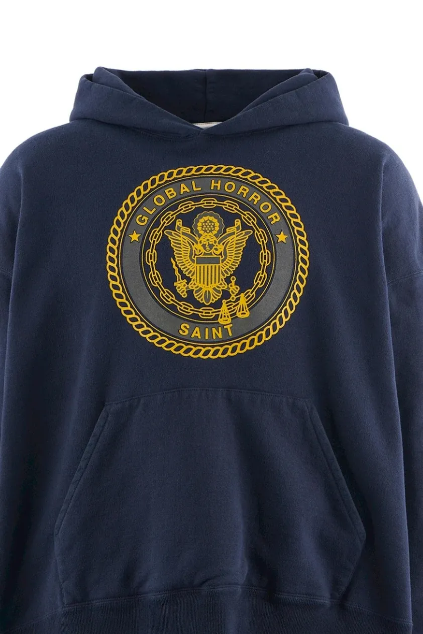SAINT Mxxxxxx HOODIE/SAINT/NVY Reflective Angel Hoodie Blue S-XL Original open mold Loose cut Comfortable fit Top printing technology 3M reflective paste Best reflective effect in the industry Correct version Original consistent main mark/wash mark/cherub anti-counterfeiting